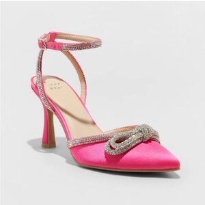 Women's Carmin Bow Pumps - A New Day Pink 6.5